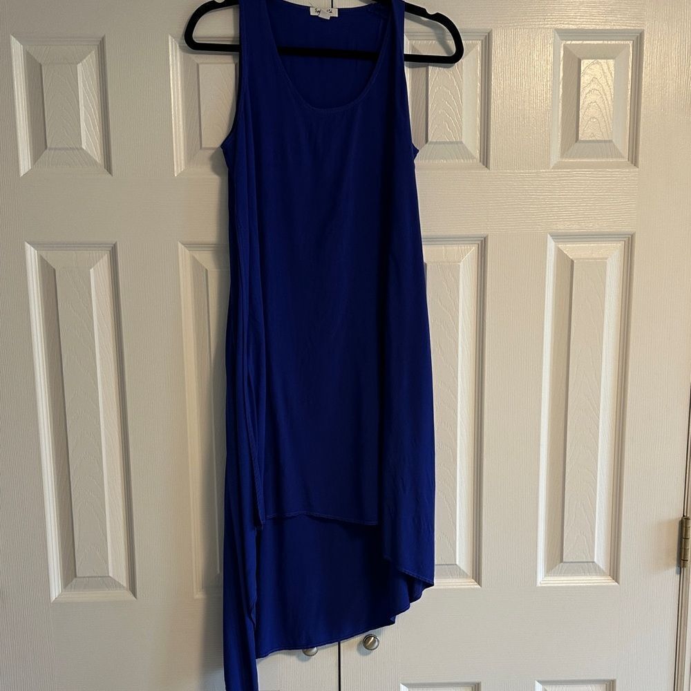 Splendid Women’s Elegant Blue Sleeveless Angled Dress - Size S